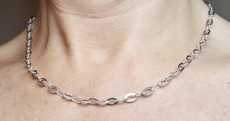 matching necklaces for women -41-46cm Sterling Silver Belcher Chain Necklace