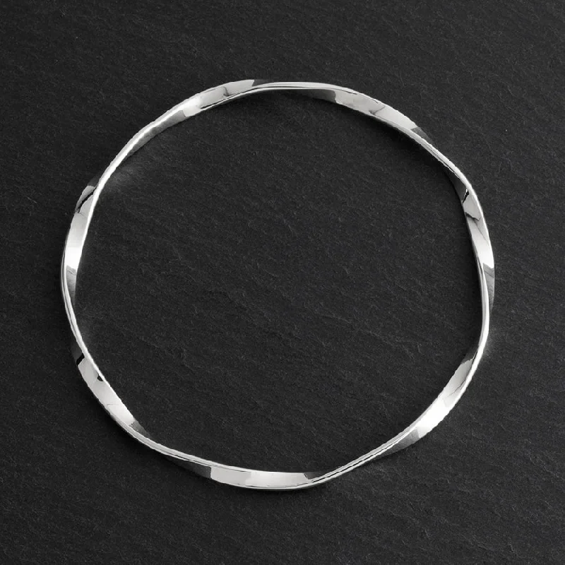 Sterling Silver Twisted Bangle