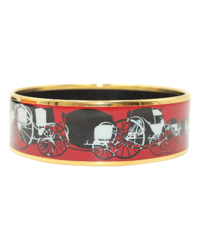 Hermès "Wheels Of Calèche" Bangle in Multicolor Enamel