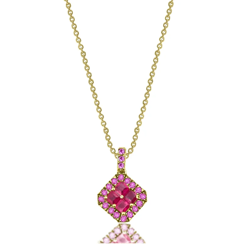 long necklaces for women -Fortuna Ruby & Pink Sapphire Necklace