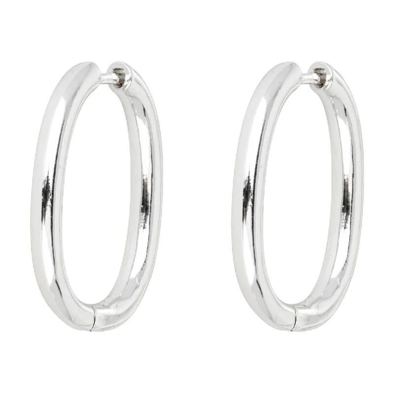 Gaby Silver Hoop Earrings