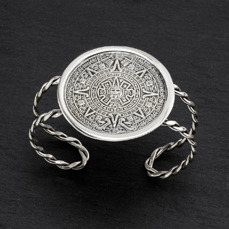 Aztec Calendar Cuff Bracelet