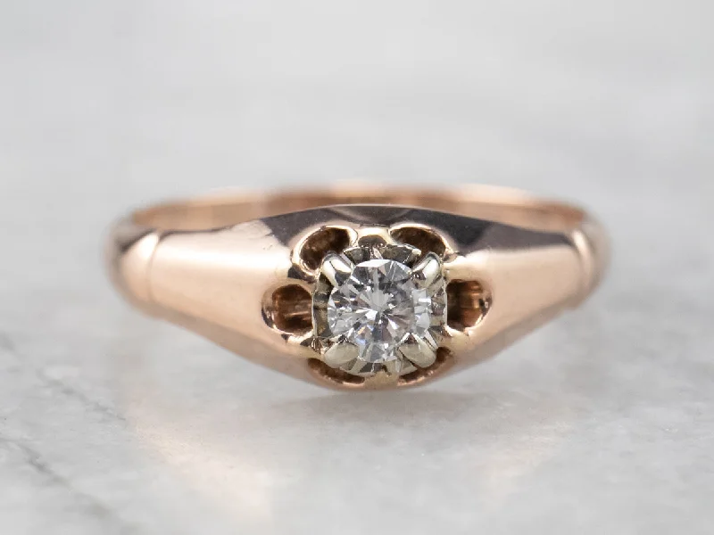 pear cut engagement rings for women -Buttercup Diamond Rose Gold Solitaire Engagement Ring