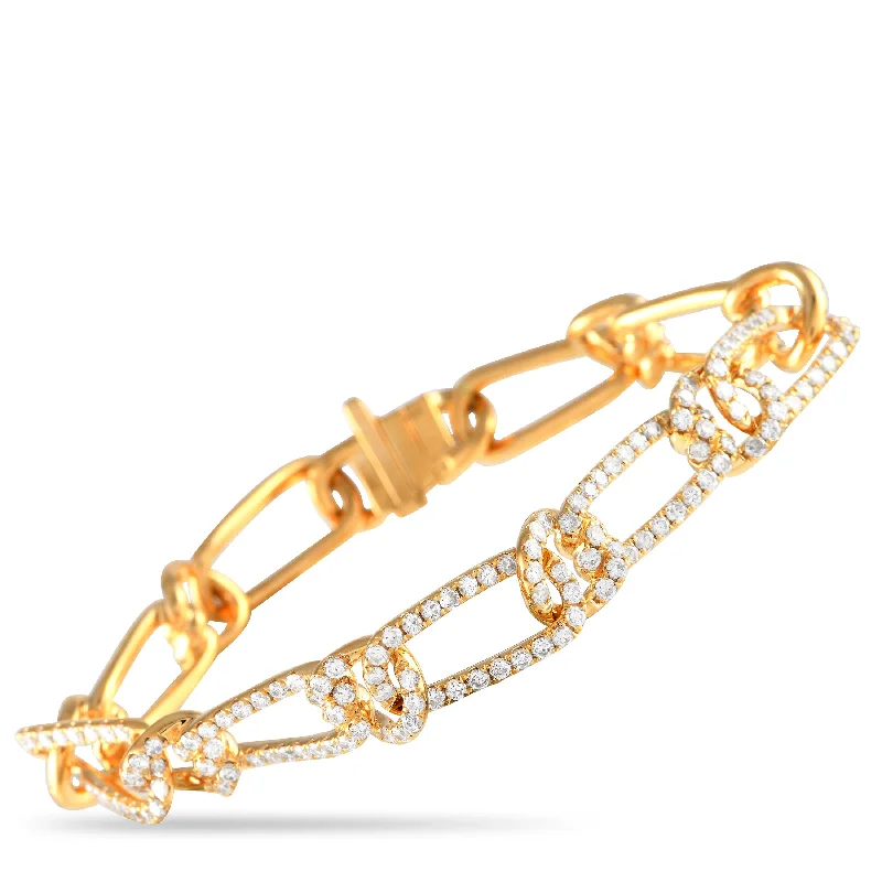 LB Exclusive 18K Yellow Gold 4.35ct Diamond Bracelet ALB-18773