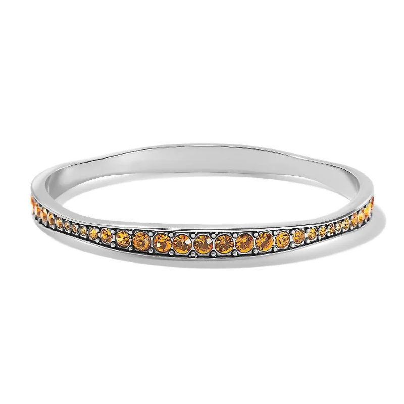 Women's Light Hearted Crystal Bangle In Topaz