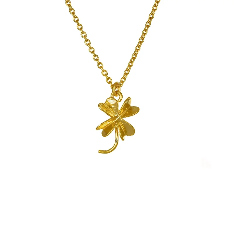 classic diamond necklaces for women -Alex Monroe Baby Lucky Clover Necklace