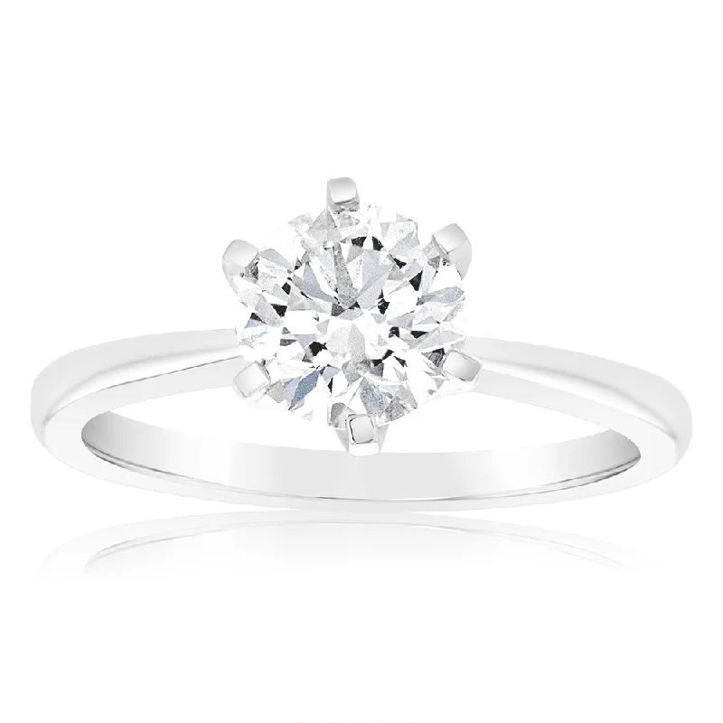 engagement rings for non-traditional brides -Certified Luminesce Lab Grown 1.5 Carat Solitaire Engagement Ring in 18ct White Gold