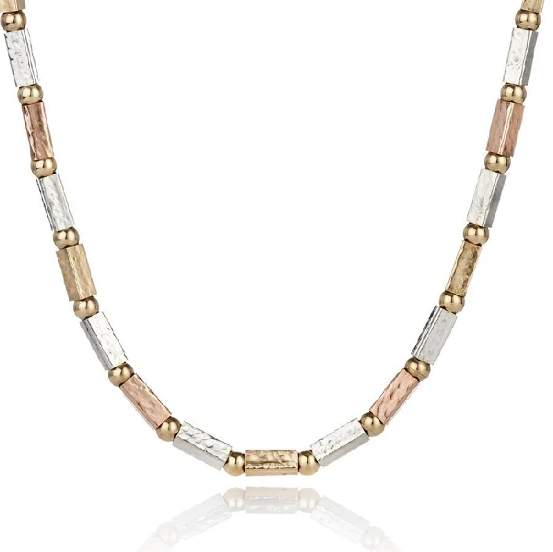 stacked necklaces for women -Lavan Rose Gold and Gold Spheres Necklace