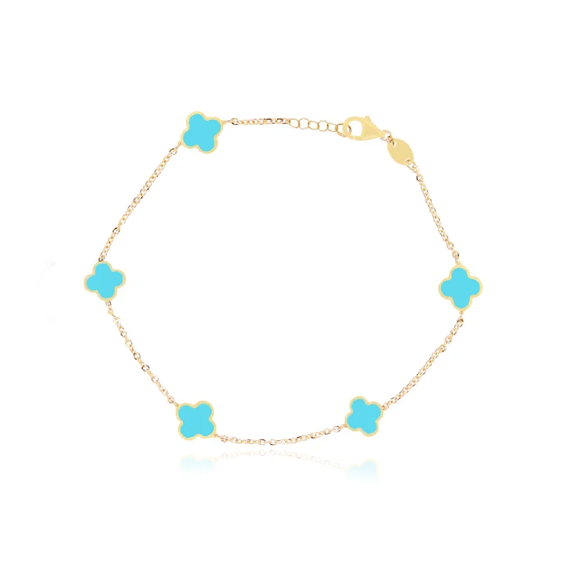 Mini Turquoise Clover Bracelet