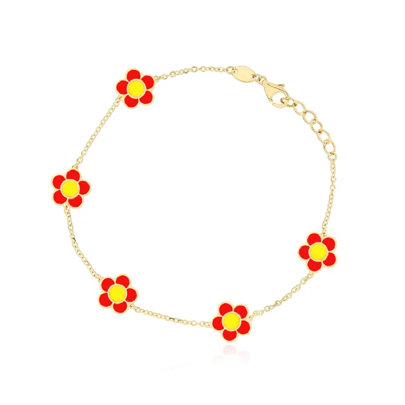 Coral Daisy Bracelet