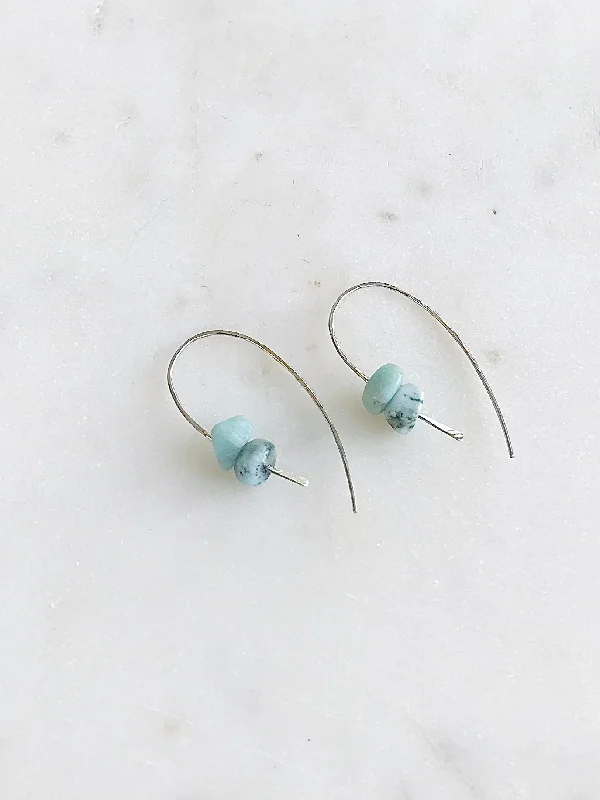 Larimar Shepard Hook Earrings