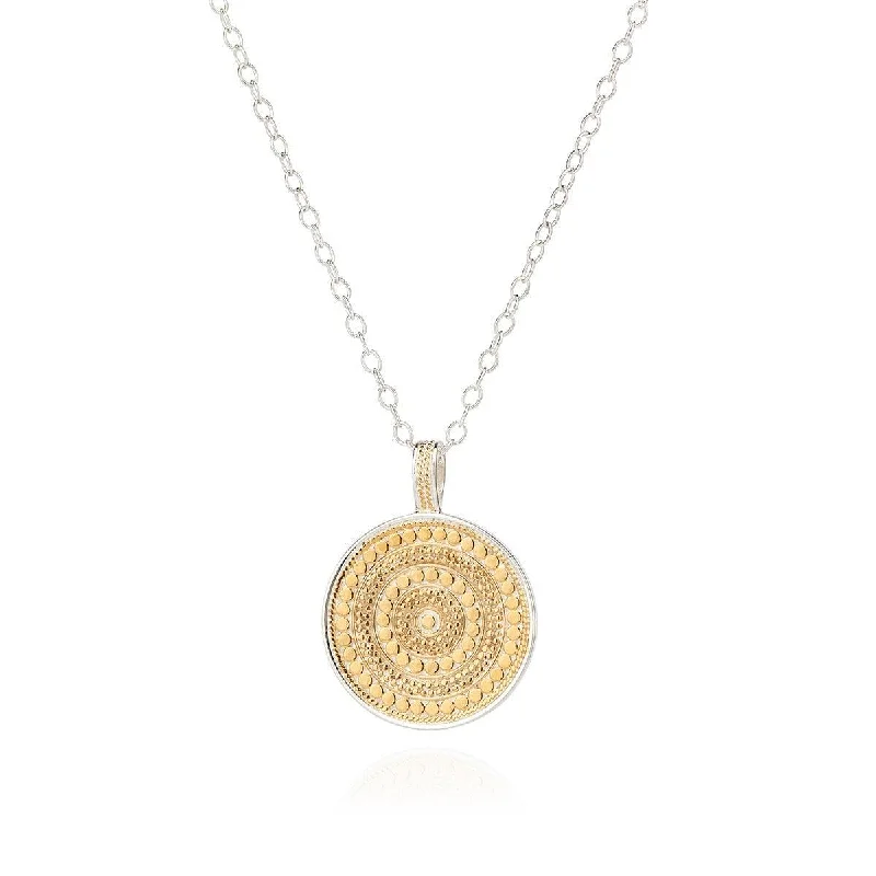 layered necklaces for women -Anna Beck Classic Large Reversible Gold & Silver Disc Pendant Necklace