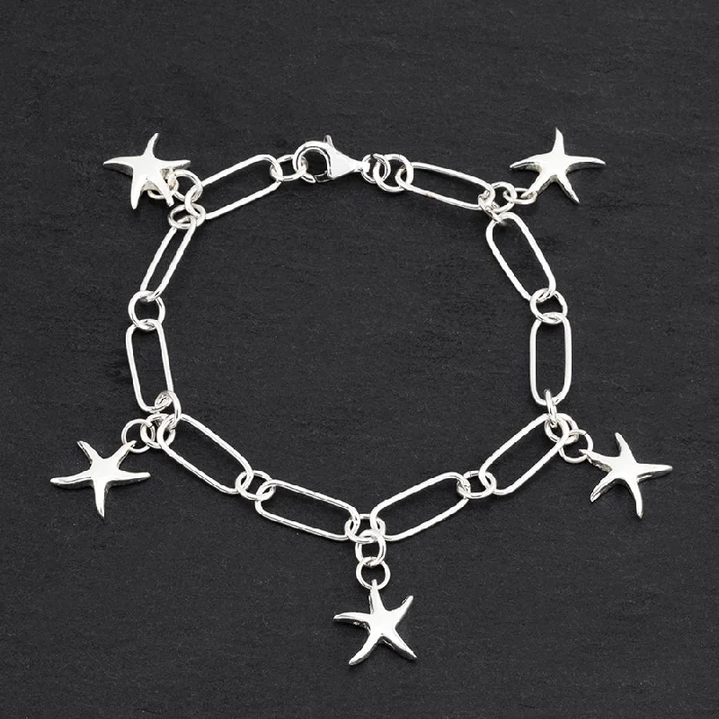 Sterling Silver Starfish Charm Bracelet