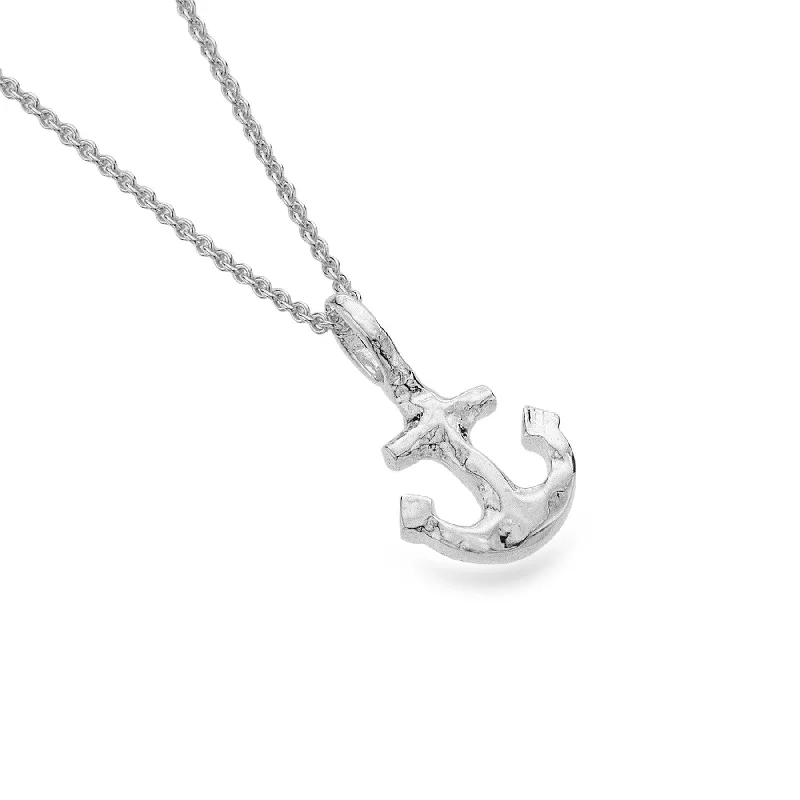 unique necklaces for women -Sea Gems Sterling Silver Anchor Pendant Necklace