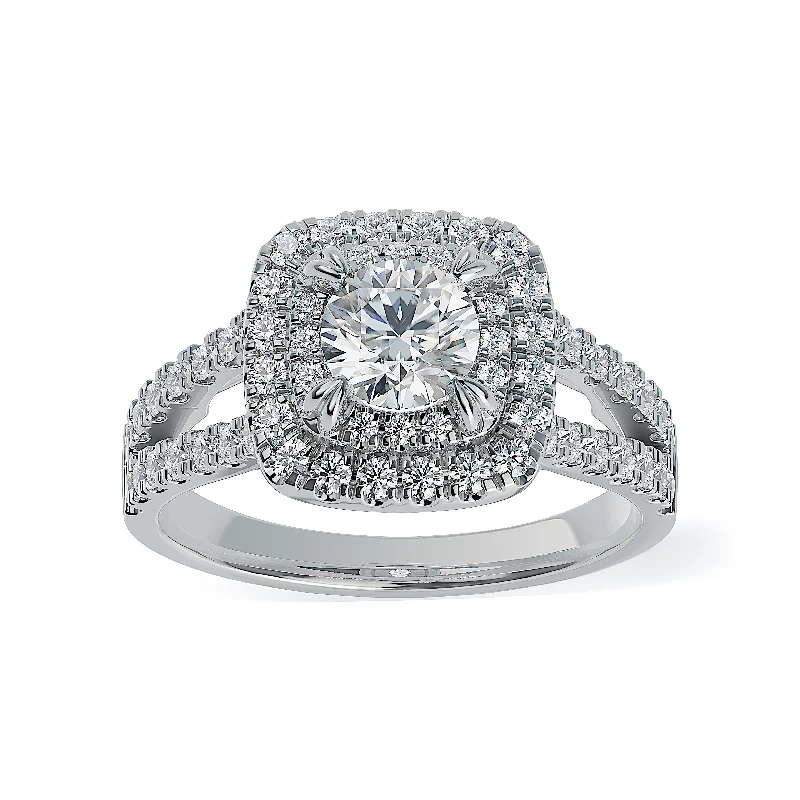 vintage diamond engagement rings -Lab Grown Diamond Halo Engagement Ring