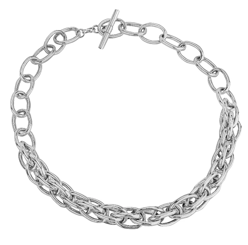 unique necklaces for women -Chunky Link Chain Necklace in Sterling Silver