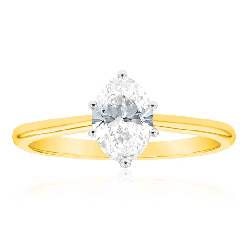 timeless engagement rings for women -Luminesce Lab Grown 14ct Yellow Gold 1 Carat Solitaire Engagement Ring