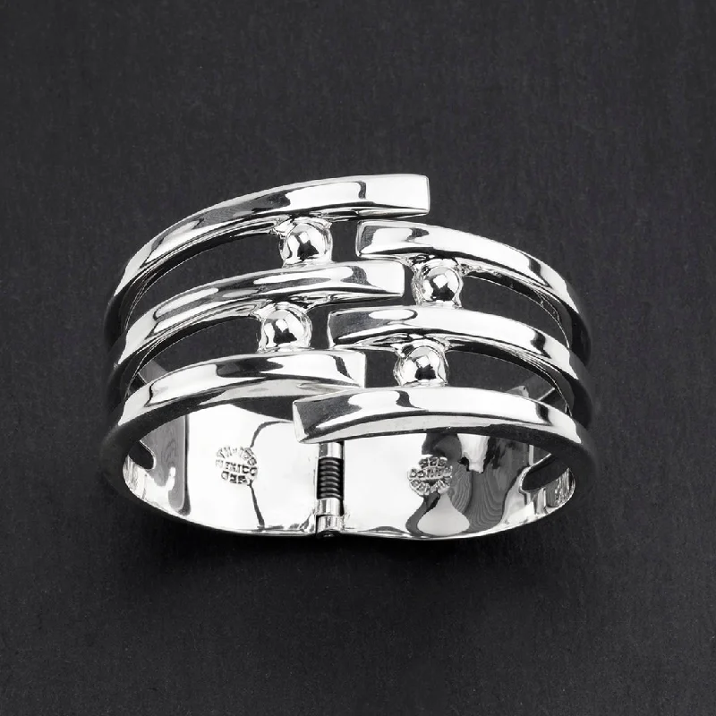 Large Sterling Silver Hinged Bracelet