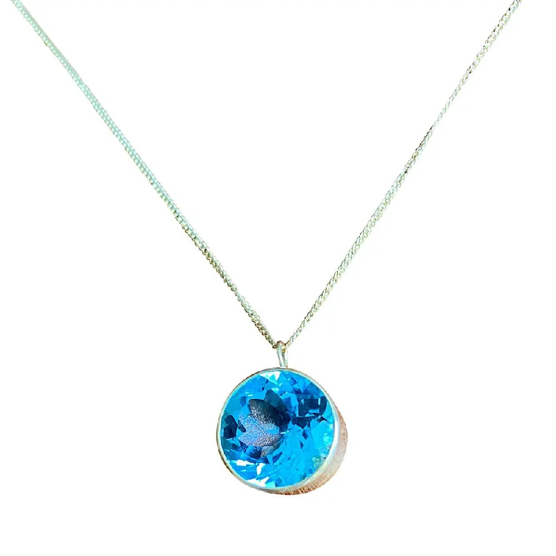 double chain necklaces for women -Yaron Morhaim Blue Topaz Gold Fill Necklace