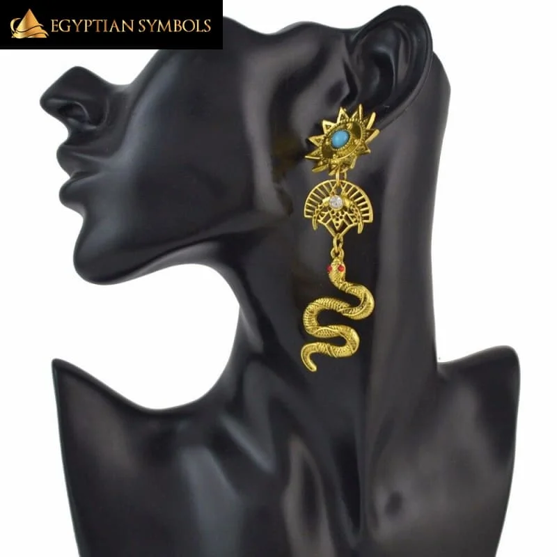 Egyptian Snake Long Earrings