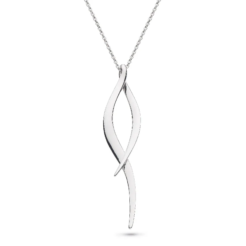 long necklaces for women -Kit Heath Silver Entwine Twine Twist Necklace