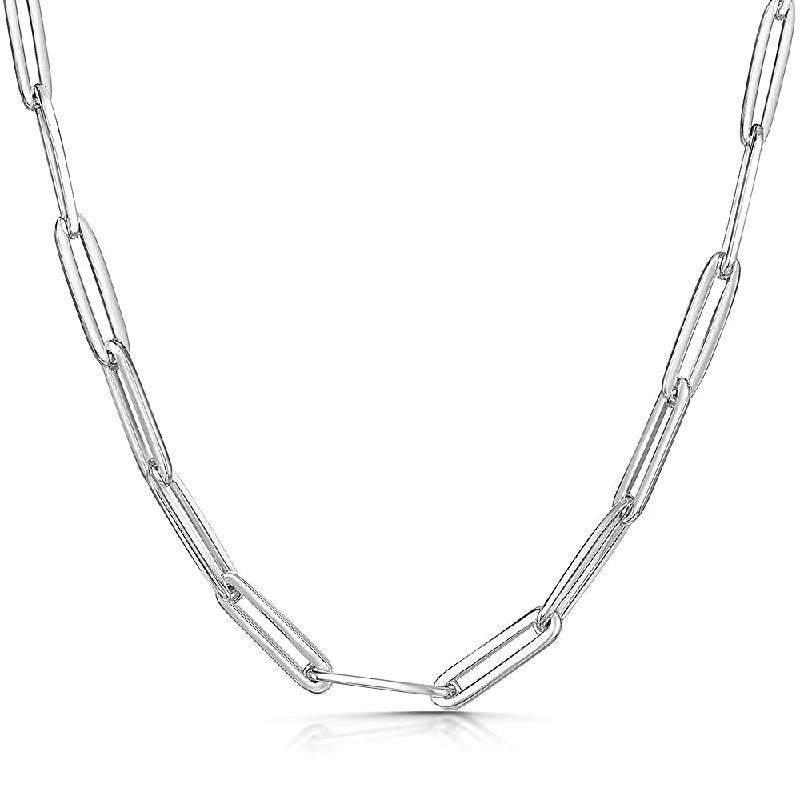 luxury necklaces for women -Jools Sterling Silver Paperlink Full Necklace