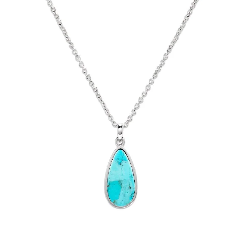 matching necklaces for women -Unique & Co Silver and Turquoise Necklace