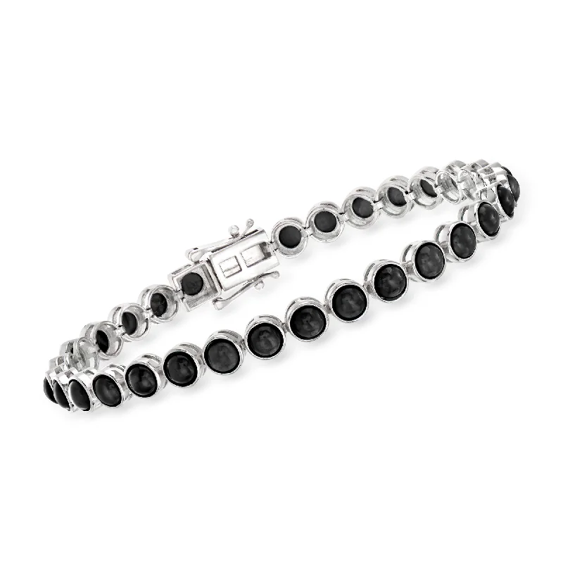 Ross-Simons Black Onyx Tennis Bracelet in Sterling Silver