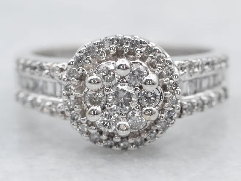 luxury engagement rings -Stunning Diamond Cluster Engagement Ring