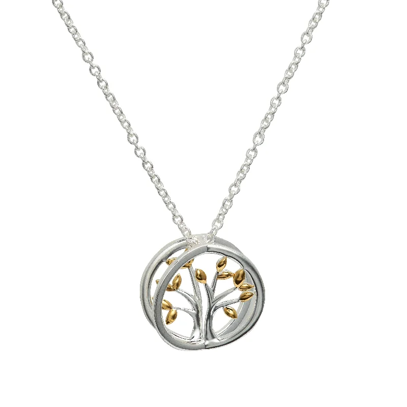 silver pendant necklaces for women -Unique & Co Tree of Life - 18ct Gold Vermeil