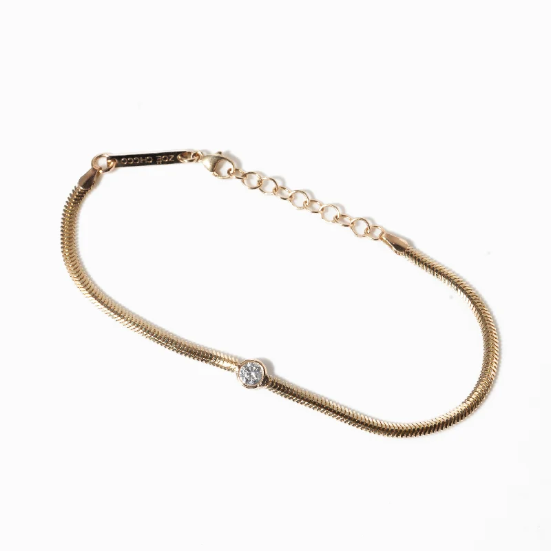 Floating Diamond Bracelet With Small Snake Chain