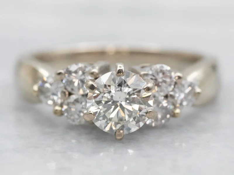 stackable engagement rings -Modern Brilliant Diamond Engagement Ring