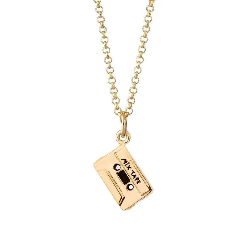 sparkling crystal necklaces for women -Scream Pretty Gold Plated Mix Tape Necklace