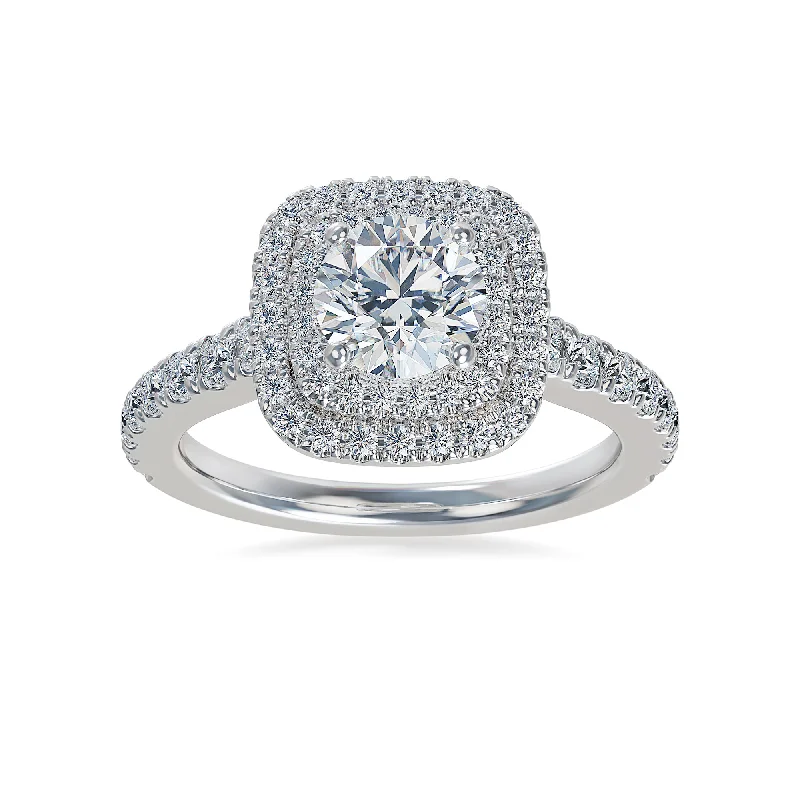 romantic engagement rings for women -Lab Grown Diamond Halo Engagement Ring