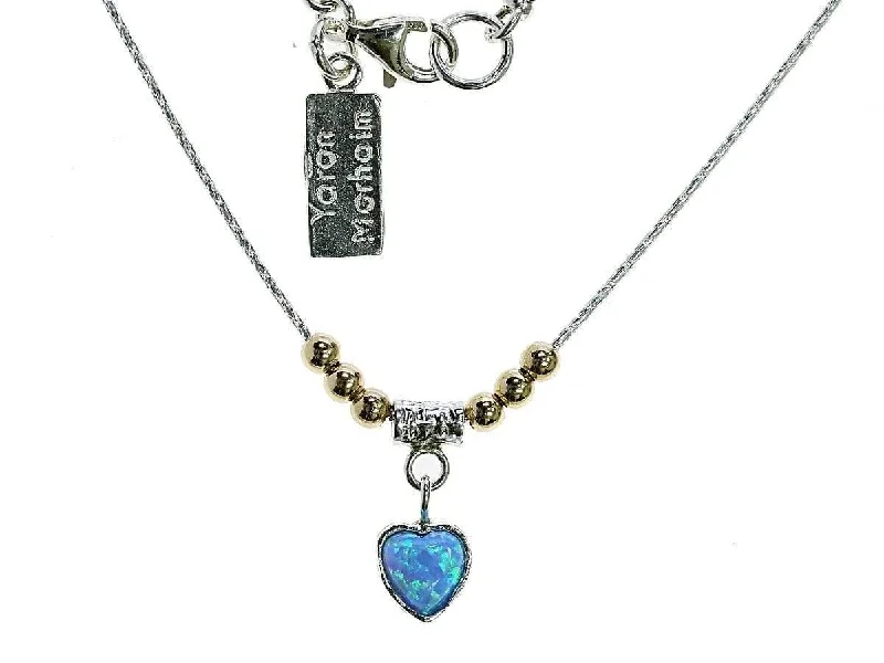 dainty necklaces for women -Gold and Opal Heart Necklace