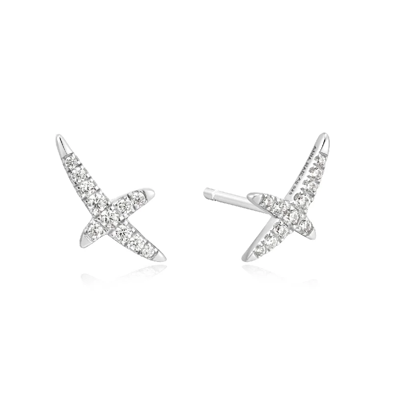 Silver Kiss Pave Studs