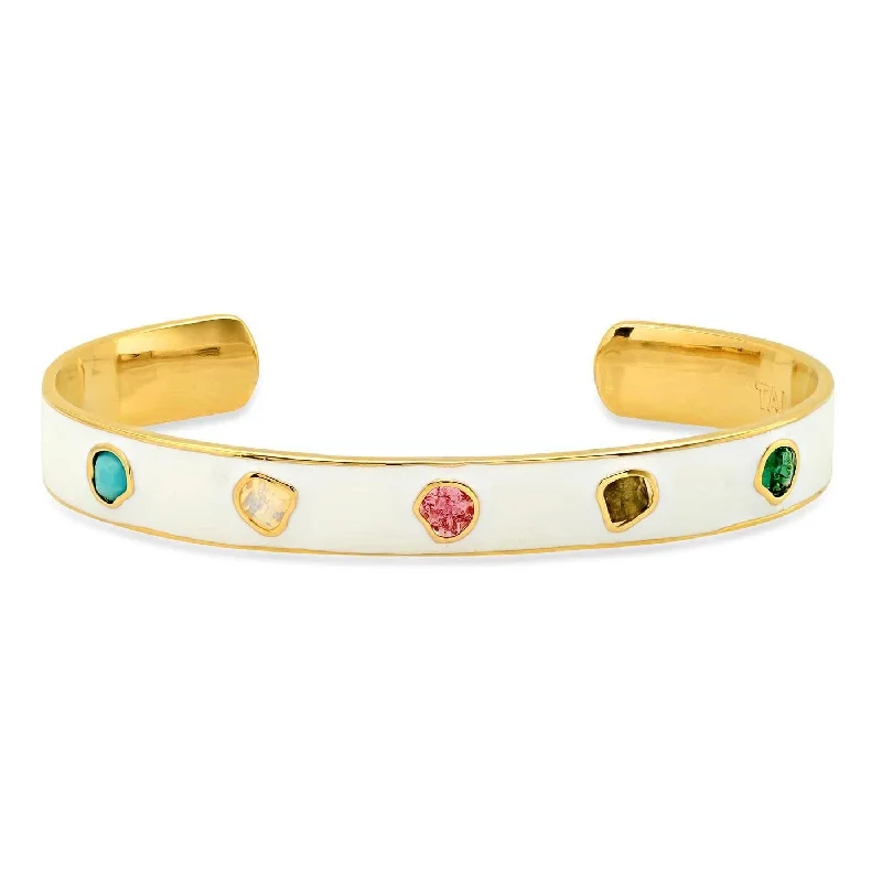 TAI ENAMEL OPEN CUFF BRACELET