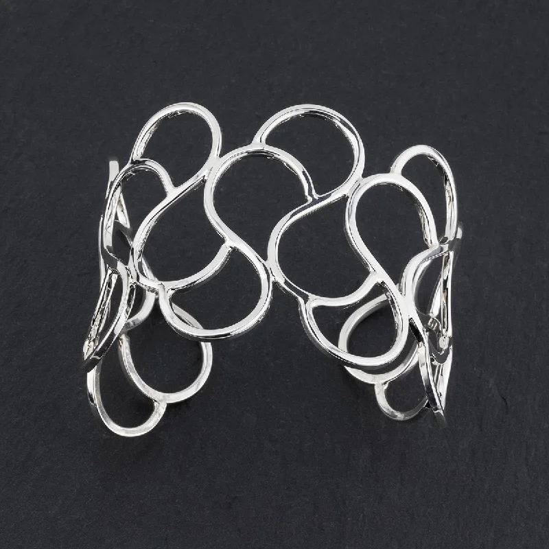 Wide Sterling Silver Loop Cuff Bracelet