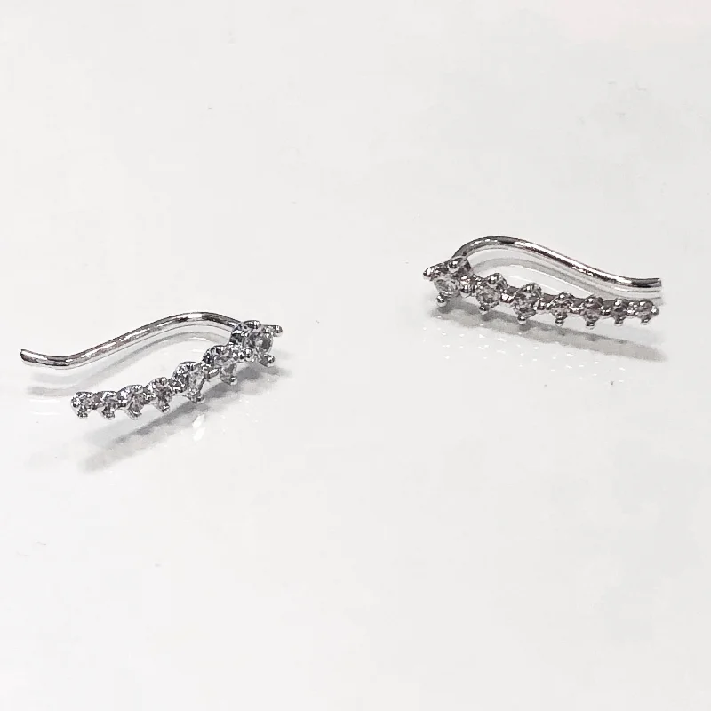 Janet Ear Crawler Earrings- Silver