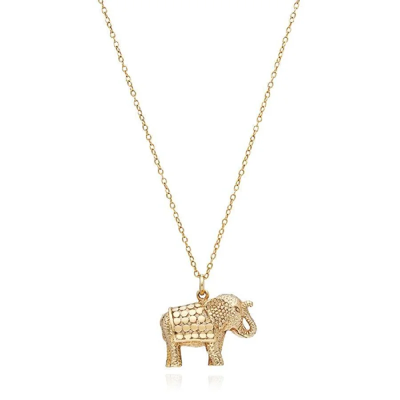 fashion-forward necklaces for women -Anna Beck Elephant Charm Necklace - Gold