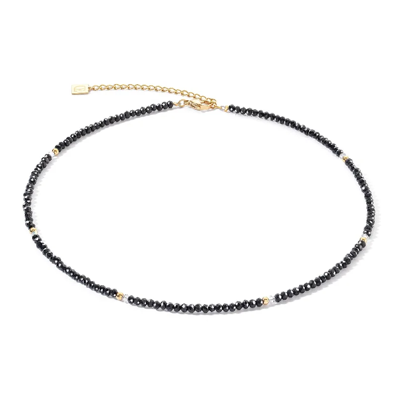 women’s necklaces -Coeur De Lion Little Twinkle Gold Black Necklace