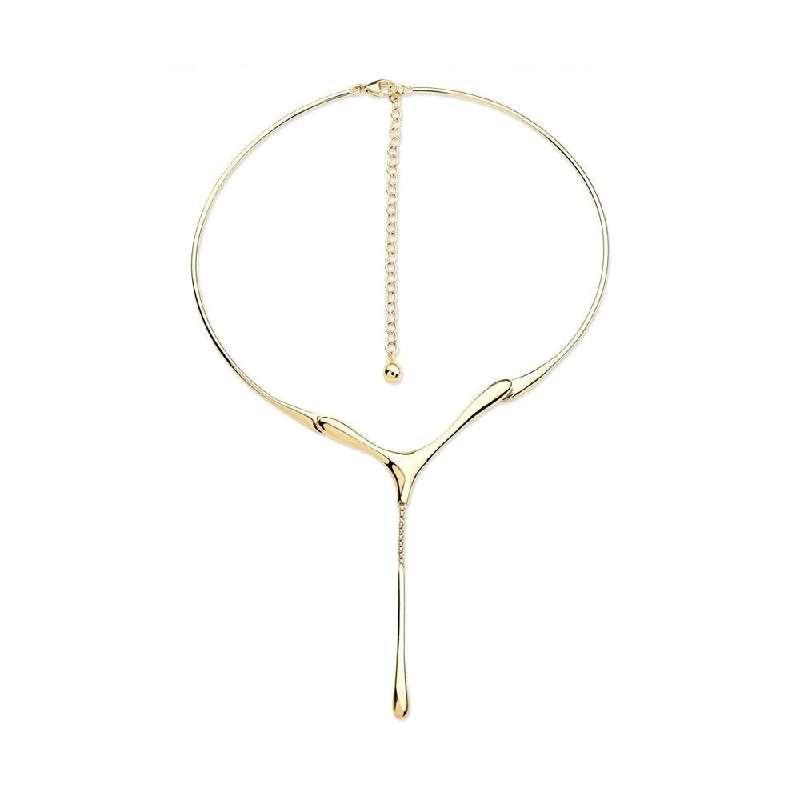 stylish necklaces for women -Lucy Q Drop Gold Necklace