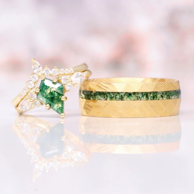 Skye Kite™  Kite Green Moss Agate Couples Ring