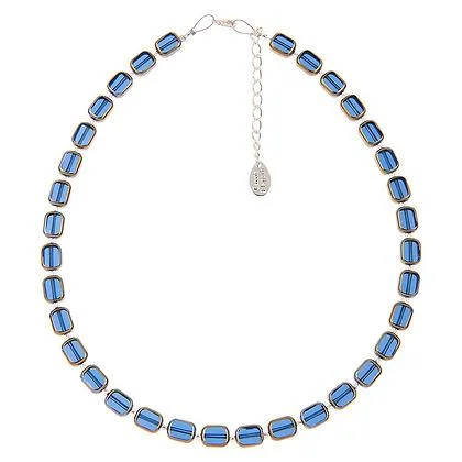 women’s crystal charm necklaces -Carrie Elspeth Blue Golden Edges Necklace