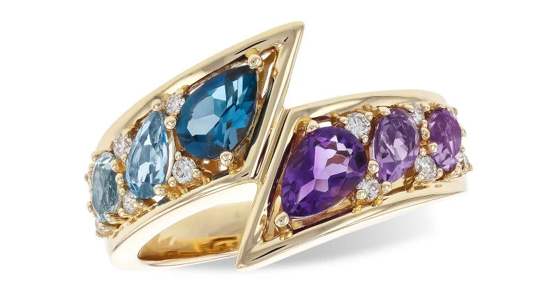 Amethyst and Blue Topaz Ring