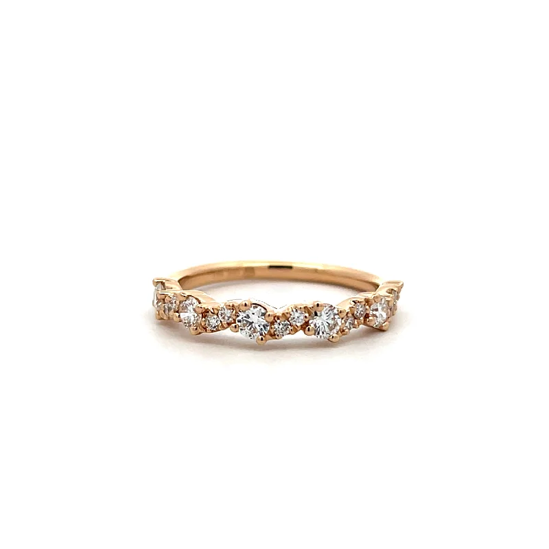 14K Yellow Gold 0.55ctw Diamond Wave Ring