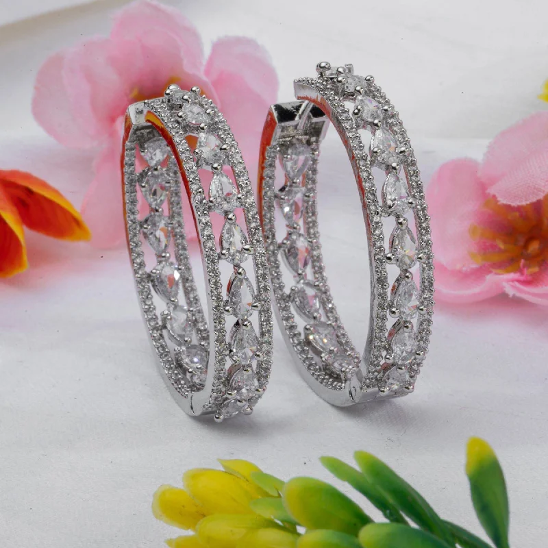 Daisy - American Diamond Hoop Earrings in Five Colours