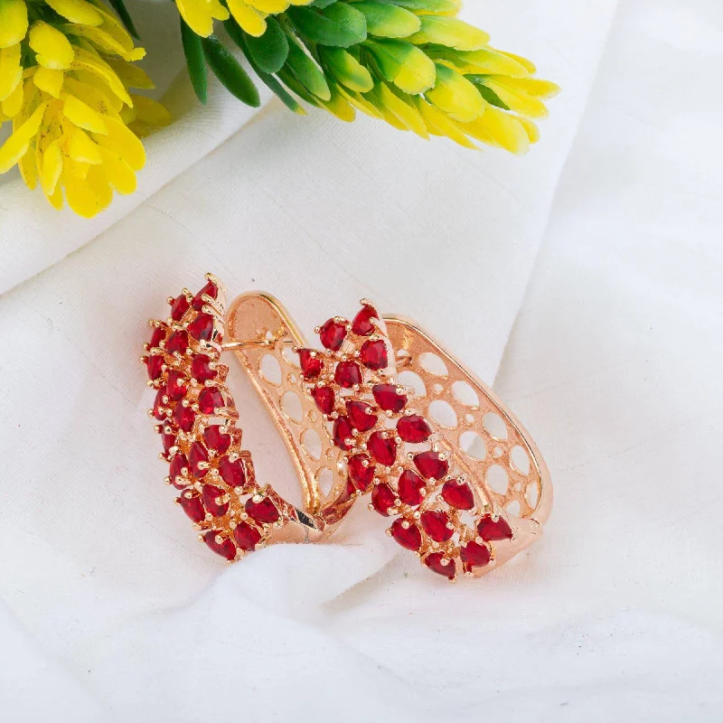 Scarlet- American Diamond Hoop Earrings