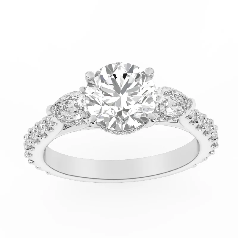 princess cut diamond engagement rings -2.09CTW Lab Grown Diamond Engagement Ring