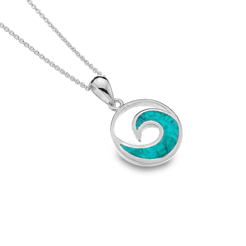 layered necklaces for women -Sea Gems Turquoise Wave Pendant